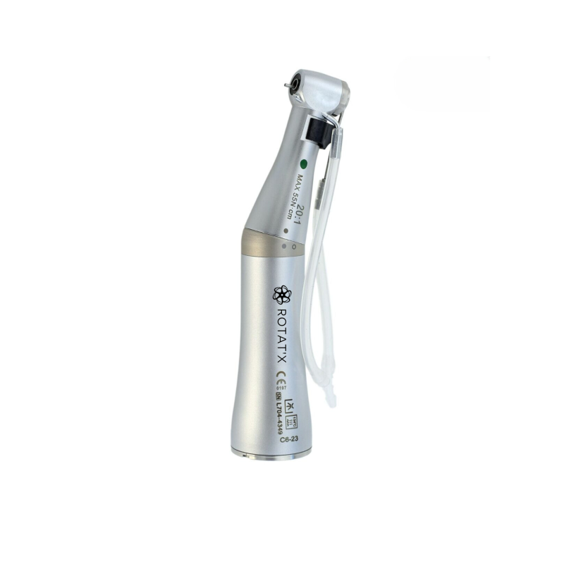 Contre-angle IMPLANT 20:1 Spray externe AVEC LUMIÈRE fibrée - TÊTE DÉMONTABLE Contre-angle IMPLANT 20:1 Spray externe AVEC LUMIÈRE fibrée - TÊTE DÉMONTABLE