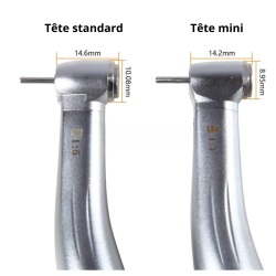 Contre-angle rouge tête mini 1:5 titane et lumière fibrée
