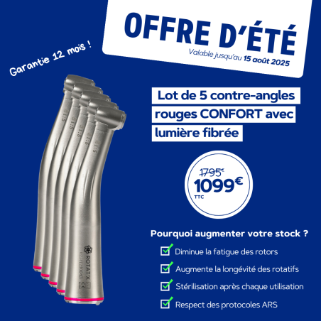 LOT DE 5 Contre-angles rouges TITANE 1:5 SPRAY - AVEC LUMIÈRE fibrée