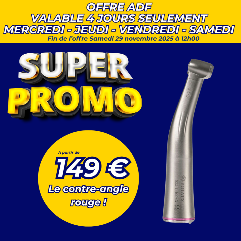 Contre-angle rouge 1:5 titane et lumière fibrée