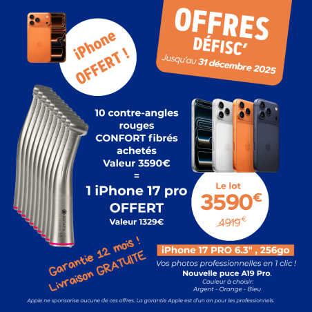 Contre-angle rouge 1:5 titane et lumière fibrée