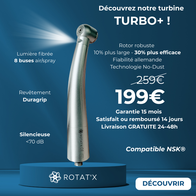 Turbine TURBO+ compatible NSK®  - AVEC LUMIÉRE