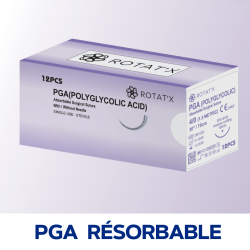 Fil de suture - PGA - Boîte de 12 fils résorbables tressés