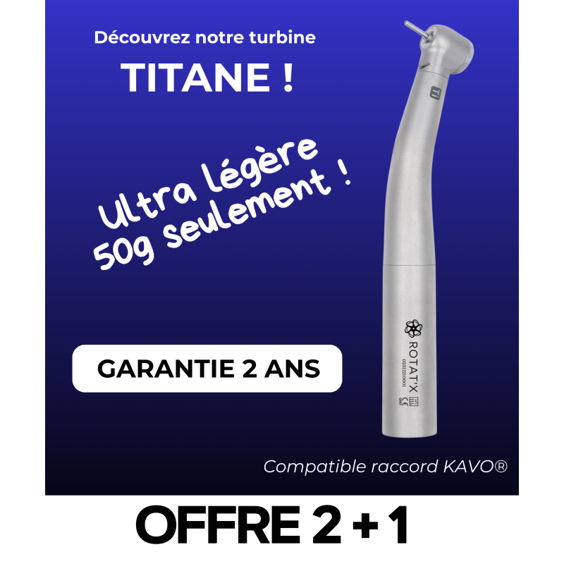 Turbine ultra légère TITANE compatible KAVO®  - AVEC LUMIÉRE - Garantie 2 ans