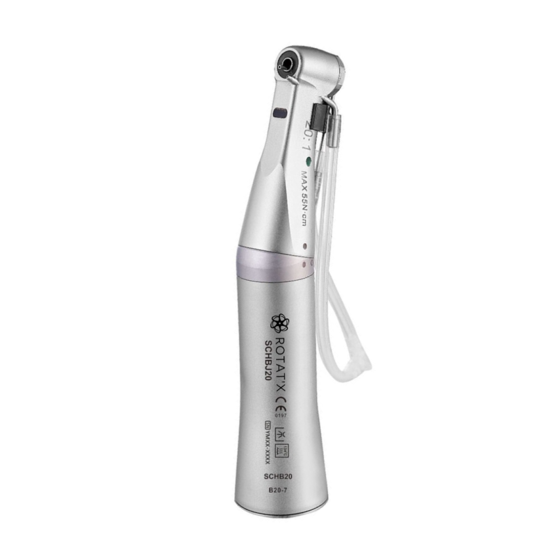 Contre-angle IMPLANT 20:1 Spray externe AVEC LUMIÈRE fibrée - TÊTE DÉMONTABLE