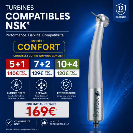 Turbine compatible NSK - Lumière auto-générée