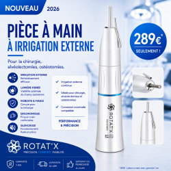 Pièce à main chirurgicale droite - irrigation interne ET/OU externe - AVEC lumière