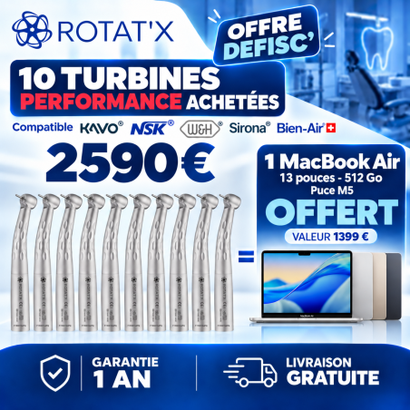 OFFRE DEFISC' : 10 turbines performance achetées  + 1 MacBook Air 512go OFFERT - Garantie 1 an